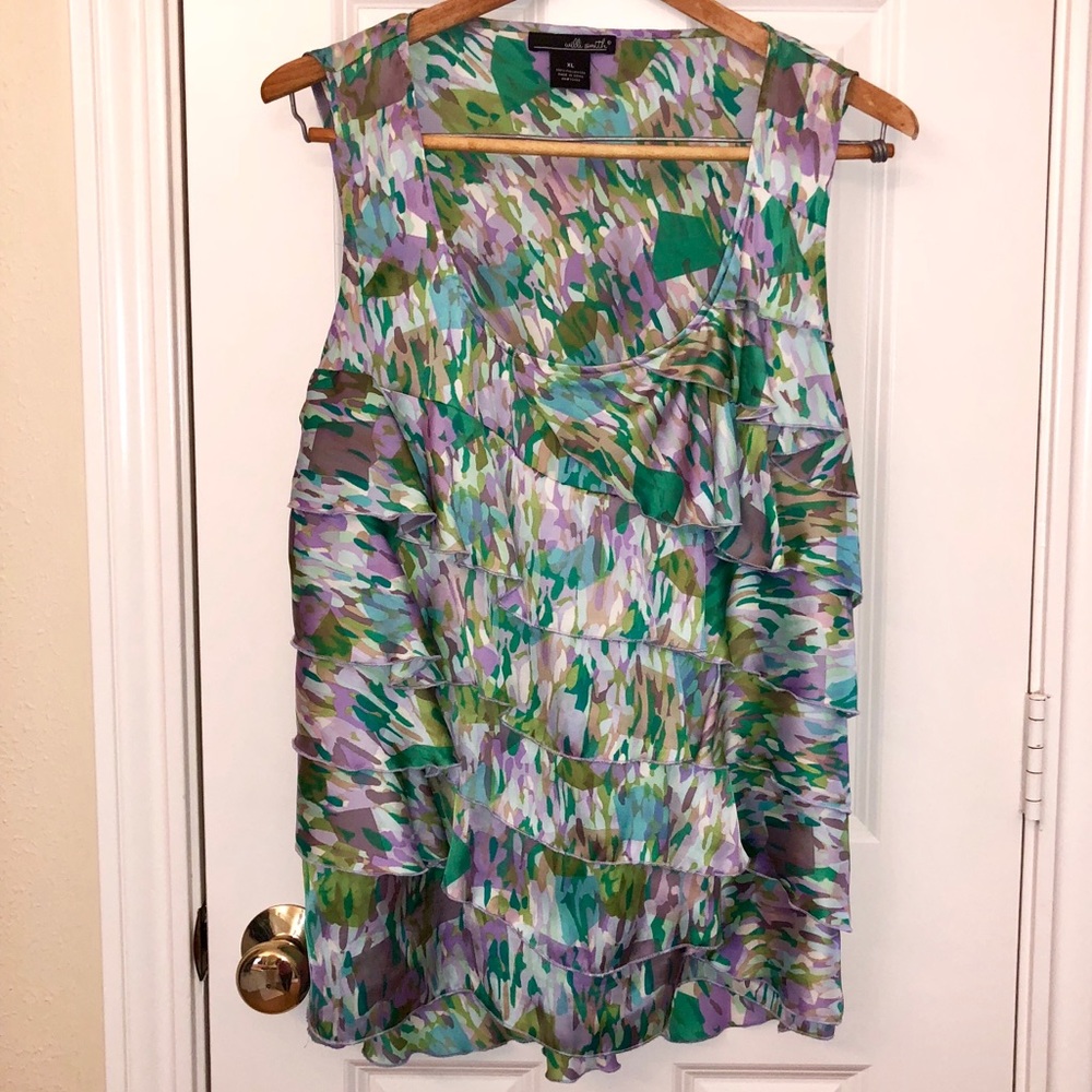 Willi Smith sleeveless Ruffle Top
